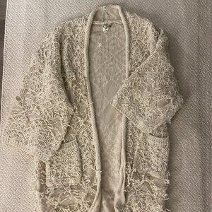 Anthropologie Akemi + Kin Fringe One Size Cardigan